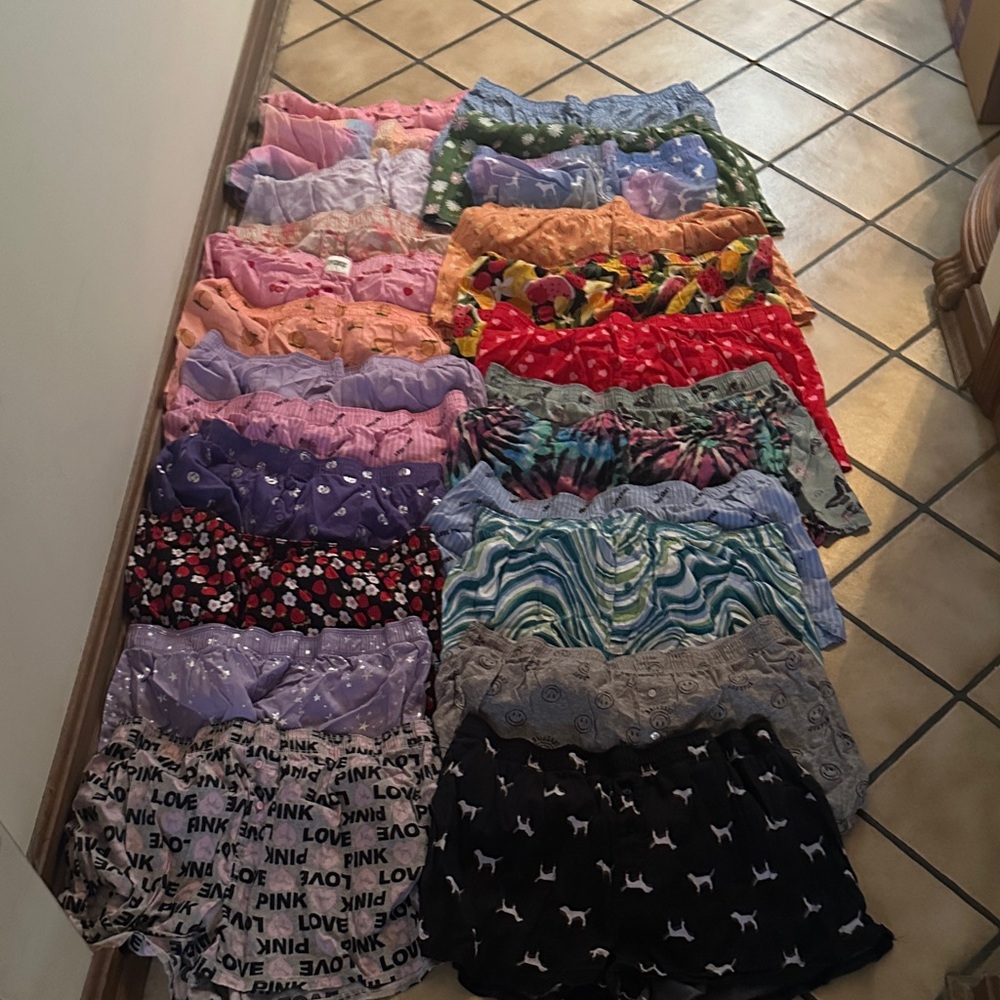 Pink-Victoria’s Secret 24 pairs Sleep Shorts Size LARGE PRICED AS MARKED